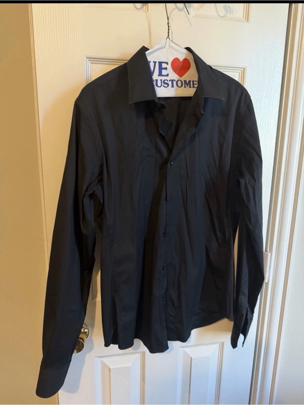 Zara Black Long-Sleeve Dress Shirt